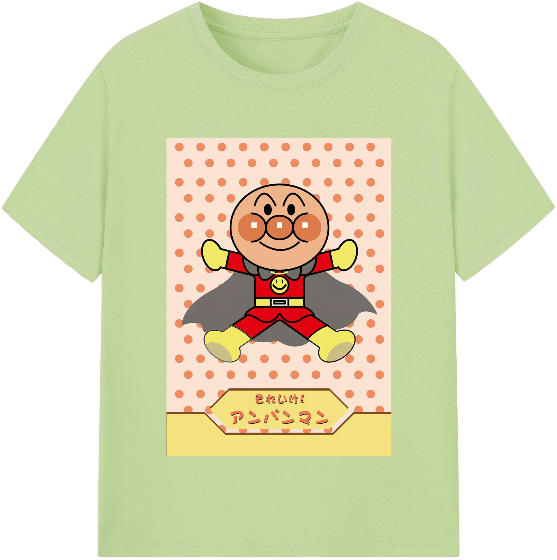 （画像用） アンパンマン Anpanman 綿100％半袖Tシャツ（フロントプリント）